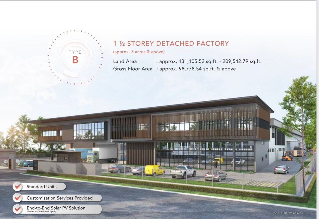 Gelang Patah SILC 1.5 Storey Detached Factory For Sale(Type B)
