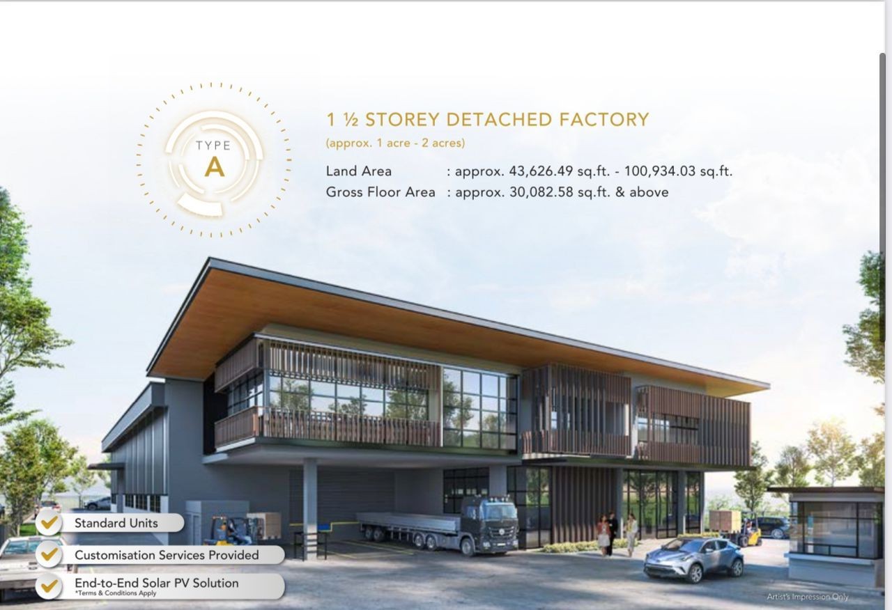 Gelang Patah SILC 1.5 Storey Detached Factory For Sale(Type A)