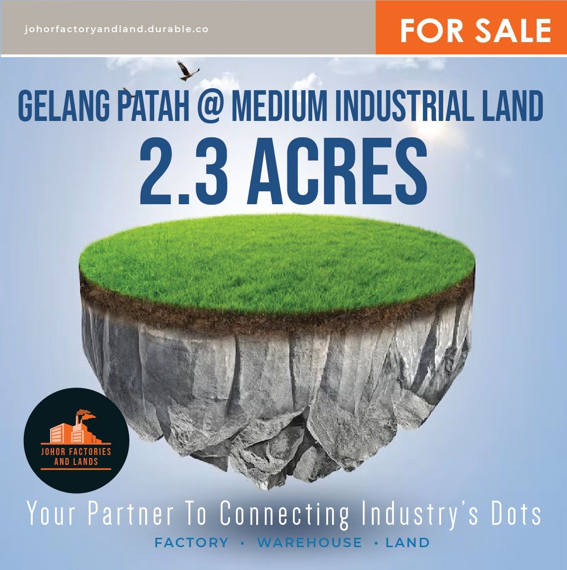 Gelang Patah 2.3 Acres Medium Industrial Land For Sale